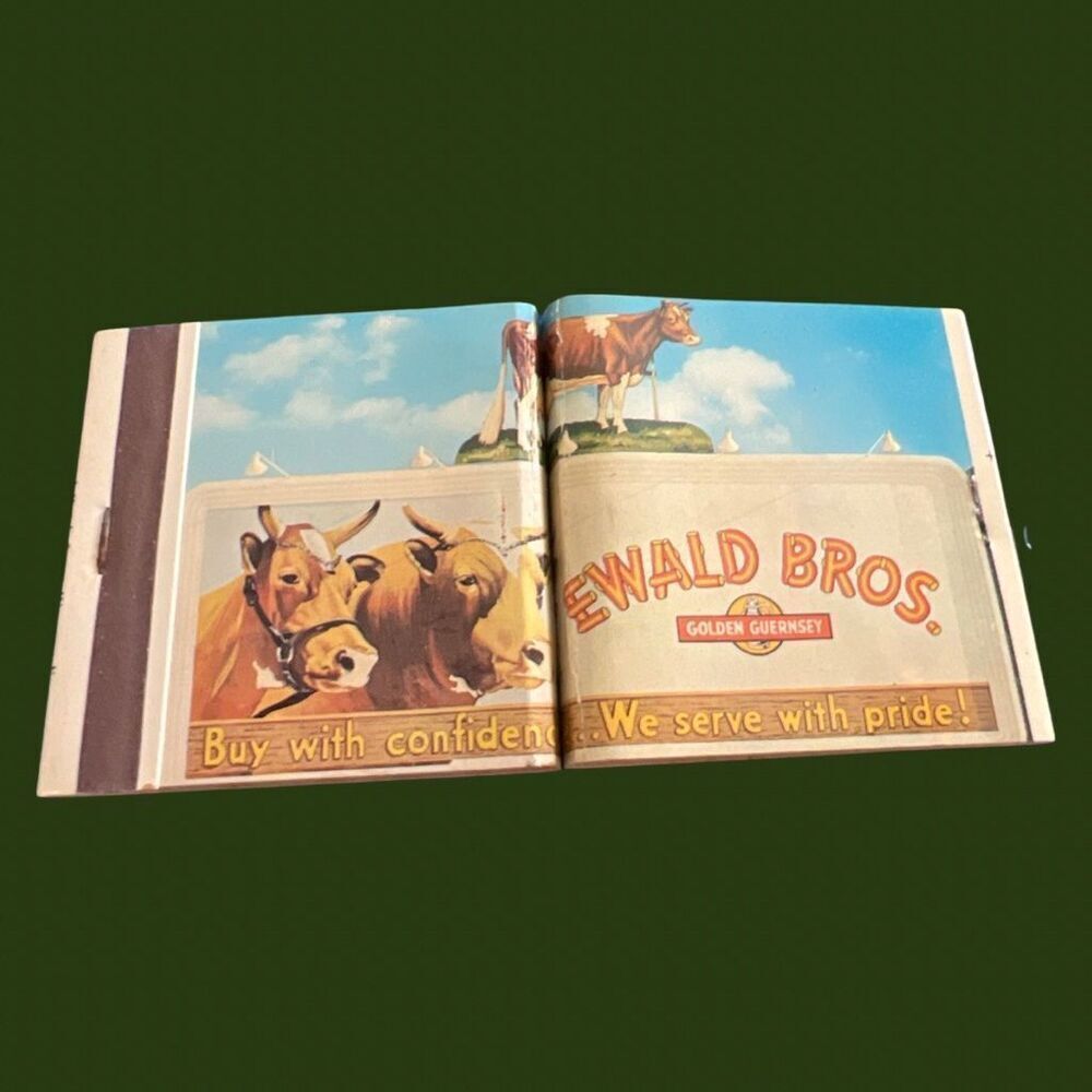 Antique Ewald Brothers Dairy Milk Delivery Minneapols MN Matchbooks Unstruck